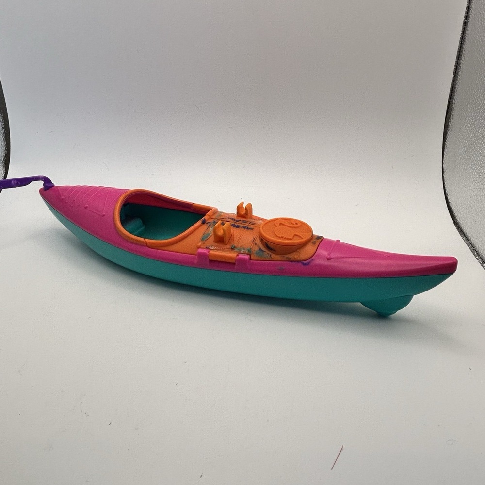 Barbie Let's Go Kayak Canoe plastic toy canoe For Barbie‎ Pink VGC NO PADDLE